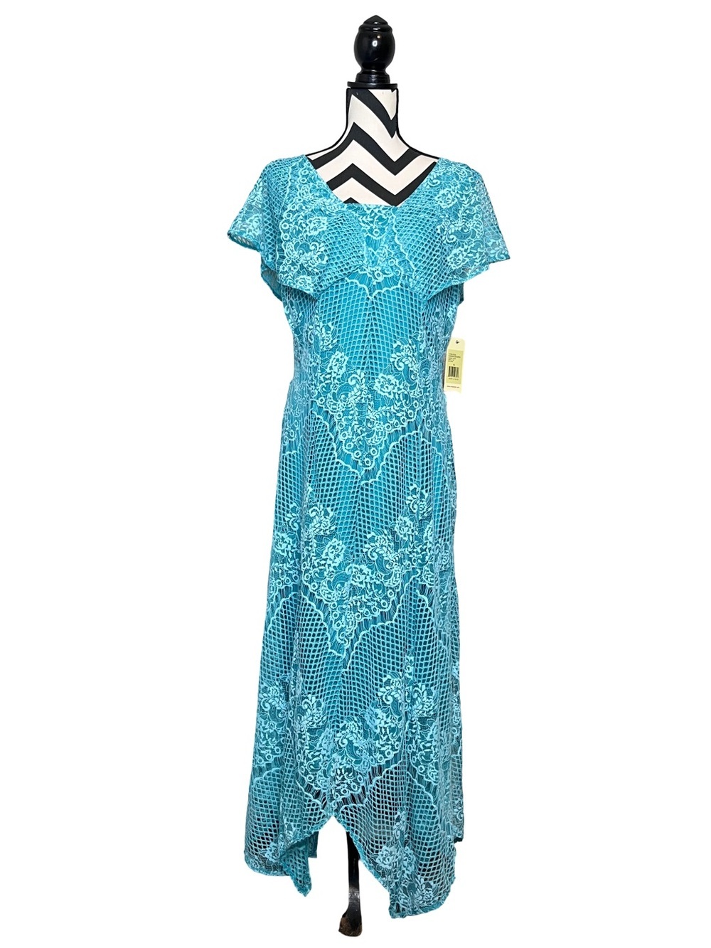 NWT Reba Fairycore Crotchet Lace Ethereal Flutter Sleeve Midi Dress Sz XL